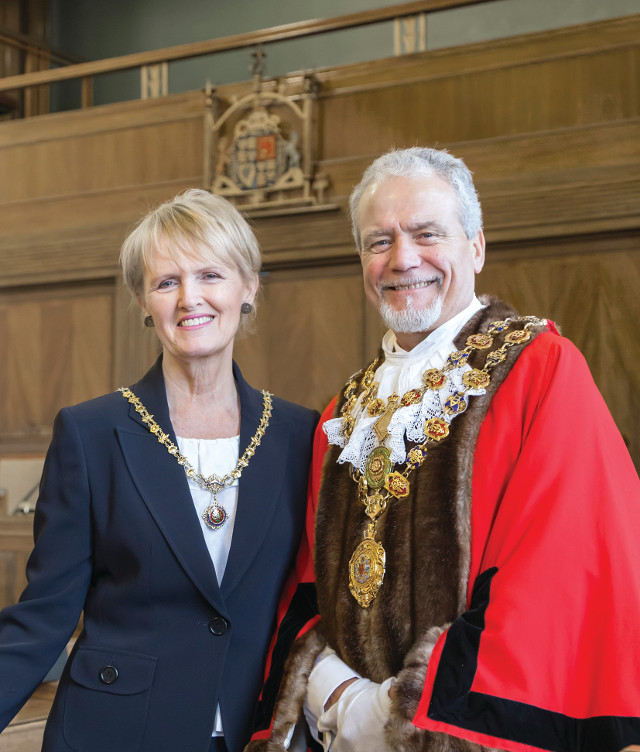 Cllr Steve Brunt, Mrs Jill Mannion-Brunt, mayor and mayoress of Chesterfield 2016-17