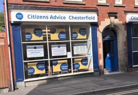 Exterior facade of Citizens Advice Chesterfield Window