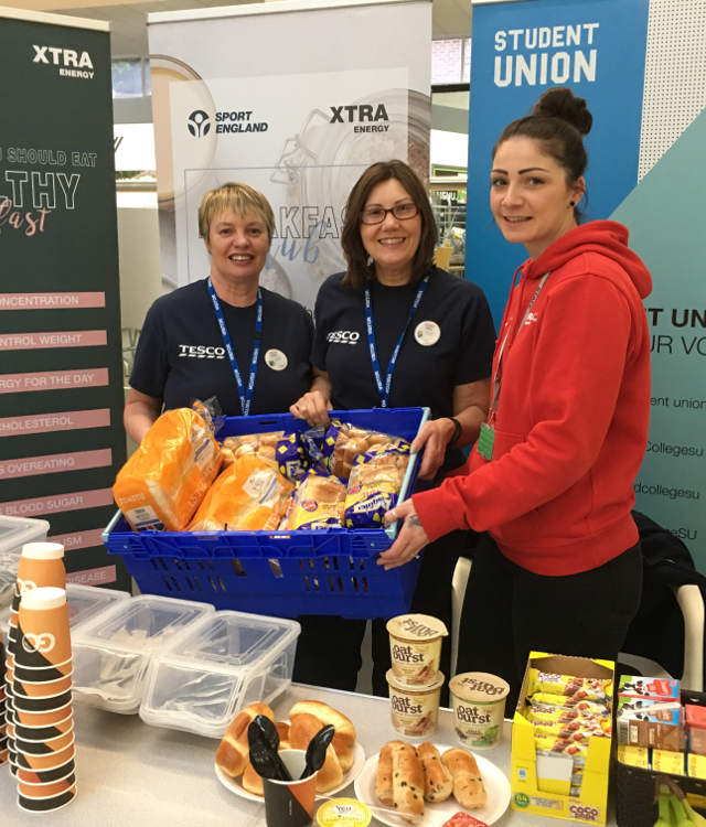 tesco community chesterfield college breakfast hub