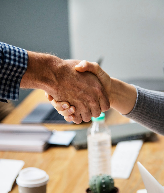 Two people shaking hands