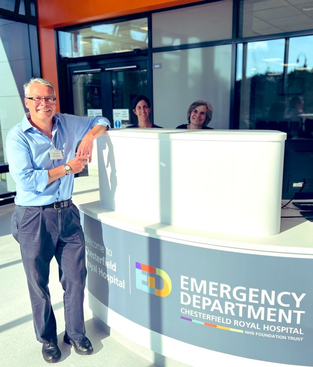 hal spencer in new emergency department at Chesterfield Royal Hospital