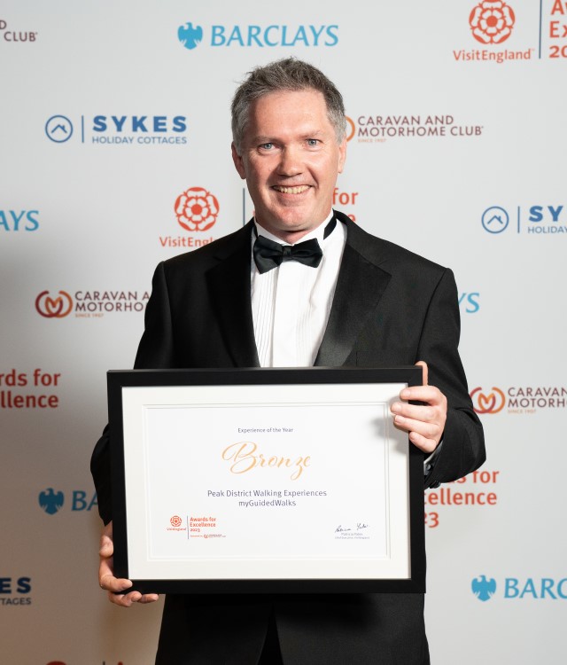 myGuidedWalks, Bronze Winner in the Experience of the Year category at the VisitEngland Awards for Excellence 2023.