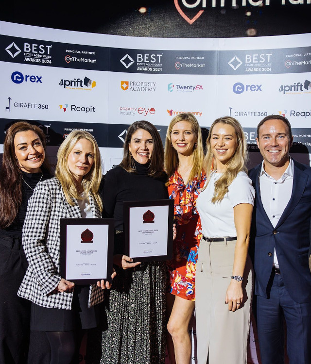 Team at Redbrik Estate Agents with national award commendation certificates