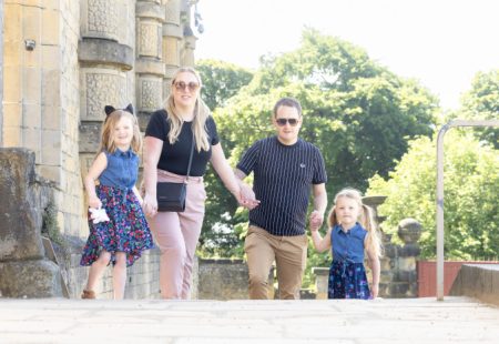 Family exploring Bolsover Castle