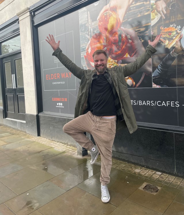 Chris Wilkinson outside the new Hotpod Yoga unit at Elder Way