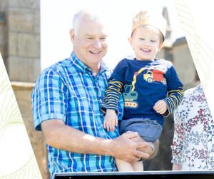 Grandad and grandson at Bolsover Castle