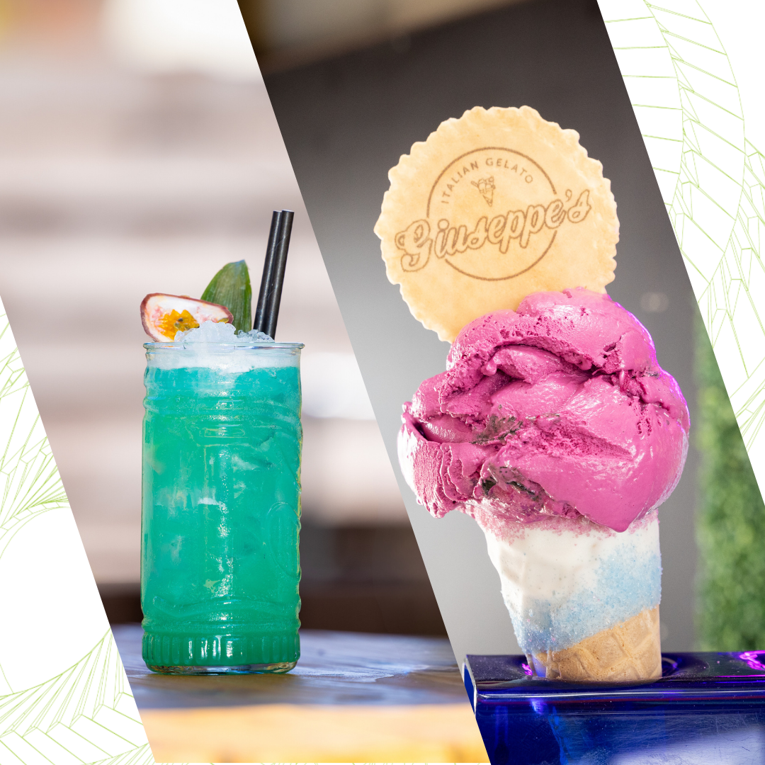 Cocktail from Dirty Habit and ice cream from the Batch House