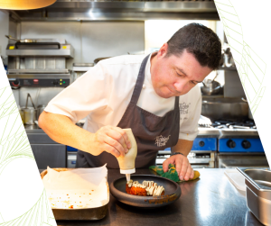 Chris Mapp, owner and chef at the Tickled Trout serving up food