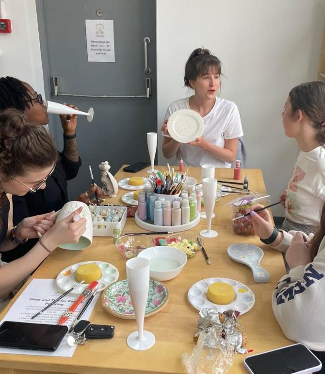 Pottery painting at Colour Collective Pottery Painting & Well-Being Studio