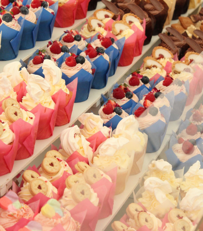 Cupcakes on a stall