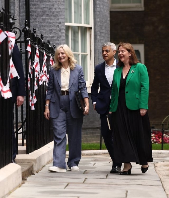 Outside no.10 Claire Ward East Midlands Mayor